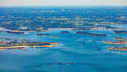 Morbihan Gulf from sky in french brittany morbihan in atlantic ocean © Olivier