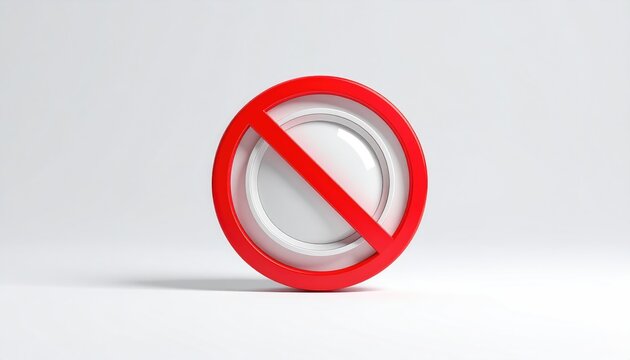 Red prohibition symbol overlaid on a white circular disc
