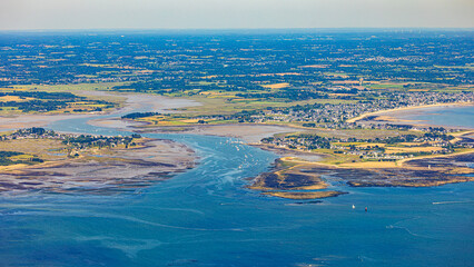 Morbihan Gulf from sky in french brittany morbihan in atlantic ocean © Olivier