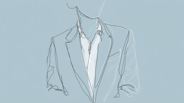 Minimalist Continuous Line Drawing Blazer Jacket Fashion Illustration Vector Art