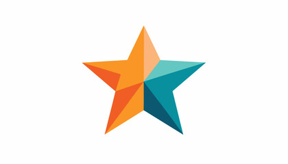 Obraz premium Colorful five-pointed star made of geometric triangles