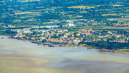 Morbihan Gulf from sky in french brittany morbihan in atlantic ocean © Olivier