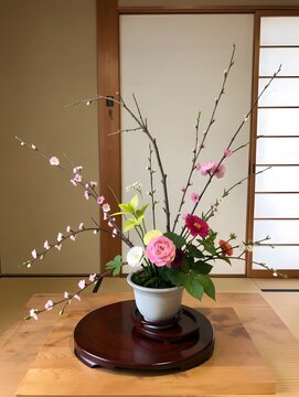 Japanese ikebana flower arrangement