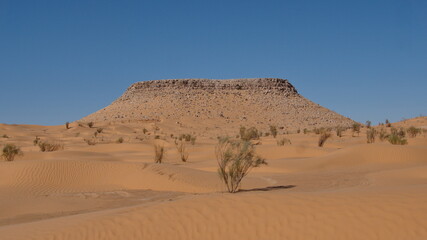 Flat topped dune in the Sahara Desert outside of Douz, Tunisia © Angela