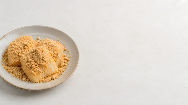 Kinako Mochi Background with Copy Space