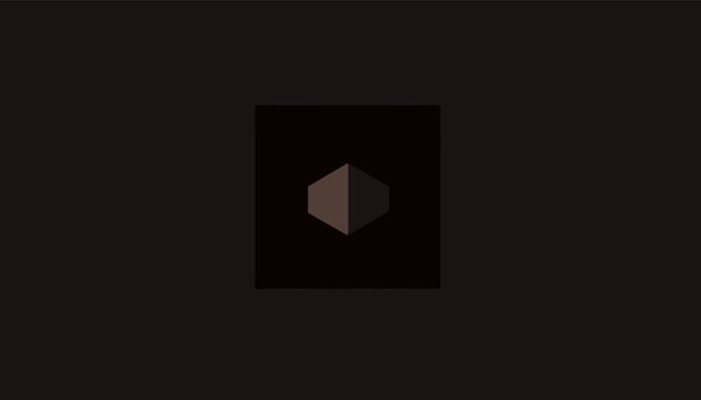 Minimalist dark gray cube centered on black background.