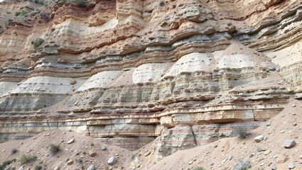 Fototapeta premium Layered sedimentary rock face