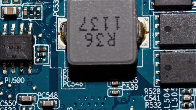 Dark Cyber Security Blue Circuit Board Scan, Futuristic Data Processing Motion Loop
