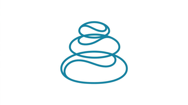 Abstract Stacked Stones Line Art Symbol.