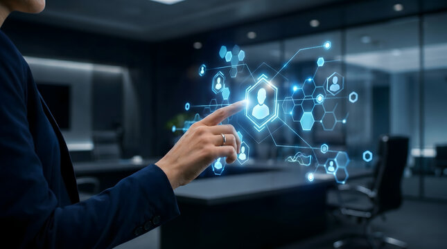 Manager touching digital profile security interface for identity access and business network