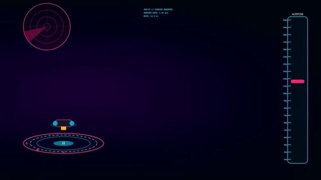 A digital Drone Delivery Network interface displays tracking data for autonomous aerial vehicles as they descend onto landing pads during a simulated flight logistics monitoring operation