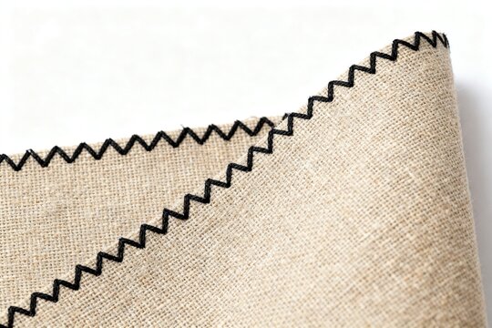 Folded beige canvas with black stitching