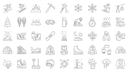 Fototapeta premium Collection of Various Simple Line Icons.