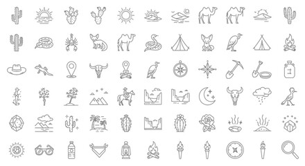 Fototapeta premium Collection of Simple Line Icons and Symbols.