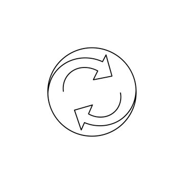 Circular Arrows Refresh Reload Icon Outline Vector.