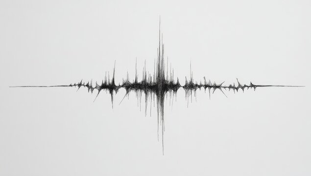 Abstract waveform graph in pencil on white paper
