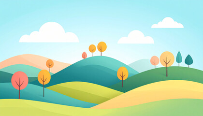 Fototapeta premium Minimal rolling hills vector