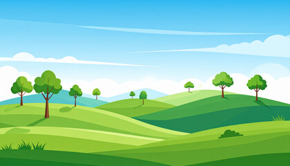 Fototapeta premium Minimal rolling hills vector