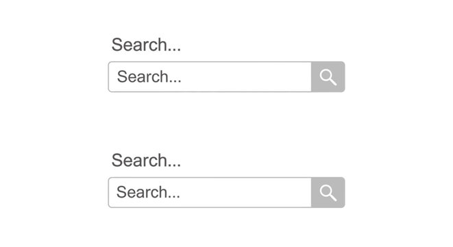 search bar interface with magnifying glass.
