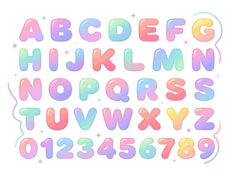 Colorful Alphabet Letters and Numbers.