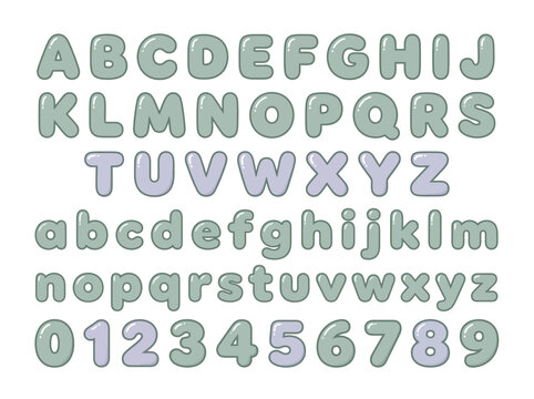 Alphabet letters and numbers set.