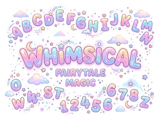 Obraz premium Whimsical Fairy Tale Magic Alphabet Letters.
