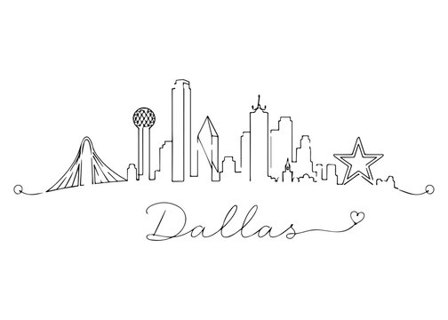 Dallas city skyline hand drawn
Vector hand-drawn naive city skyline on a white background