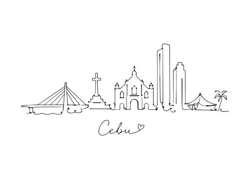 Cebu city skyline hand drawn
Vector hand-drawn naive city skyline on a white background