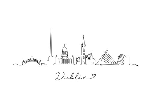 Dublin city skyline hand drawn
Vector hand-drawn naive city skyline on a white background