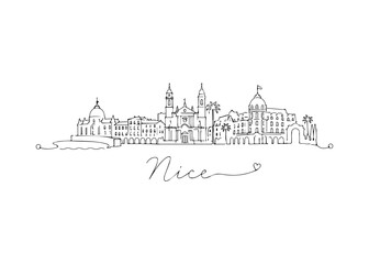 Fototapeta premium Nice city skyline hand drawn Vector hand-drawn naive city skyline on a white background