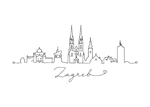 Zagreb city skyline hand drawn
Vector hand-drawn naive city skyline on a white background
