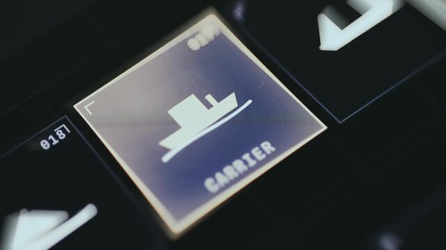 User action selecting Carrier option in a travel menu interface