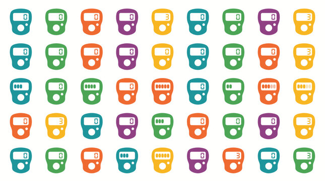 Colorful tally counter icons collection for counting and tracking data