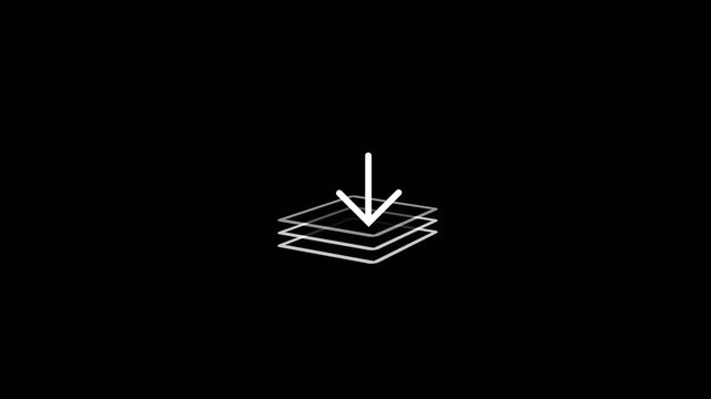 Download icon animation for digital file saving, software status, cloud data transfer and clean online media use