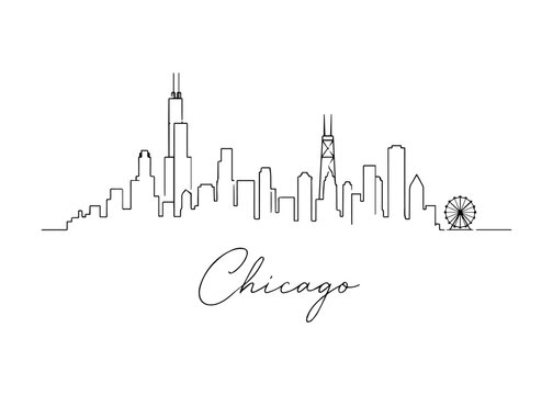 Chicago city skyline hand drawn
Vector hand-drawn naive city skyline on a white background