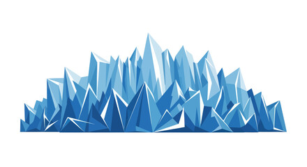 Abstract blue ice crystals forming a jagged winter landscape. © Kental