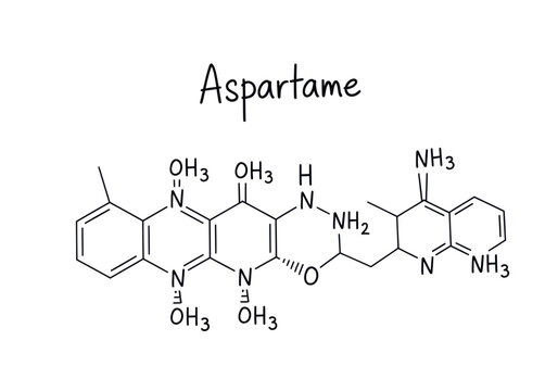 Aspartame Chemical Structure Illustration.