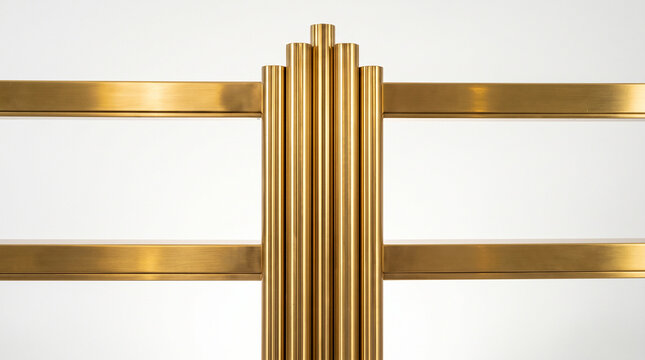 Golden Art Deco architectural detail, luxury interior design element, brass decorative molding, shiny metallic texture