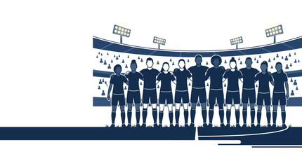 A group of soccer players standing in a line. © NurulFatikha Saputri