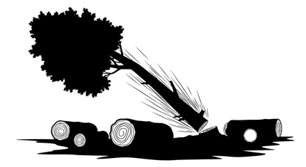 Felling Tree Silhouette Vector Illustration © AAS CREATIVE