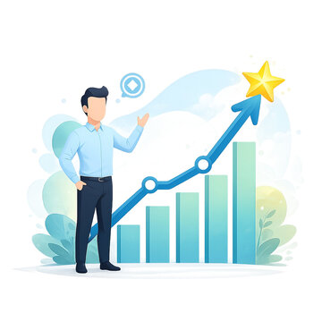 Business Growth and Financial Performance Illustration PNG