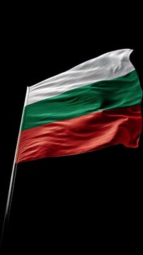 bulgaria bulgarian flag waving on black background