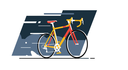 Fototapeta premium Dynamic Red Yellow Bicycle Speed Motion Graphic