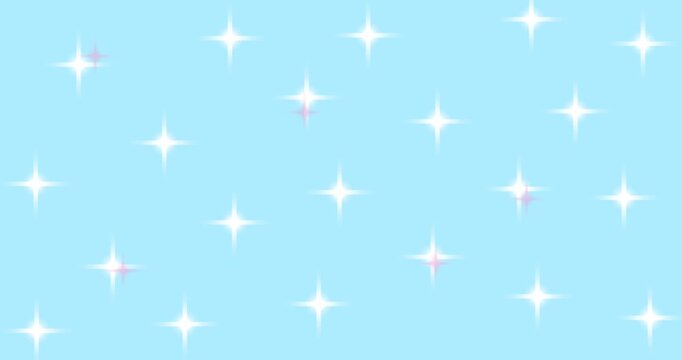 White and pink sparks with blue background loop - motion style