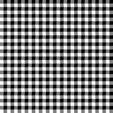 Seamless black and white gingham check pattern. Classic chequerboard plaid background for fabric, tablecloth, wallpaper, fashion, and textile design.
