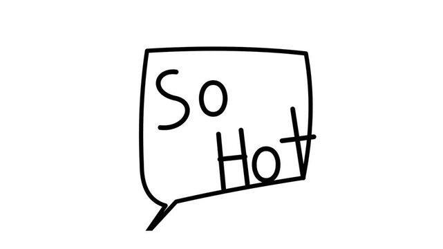 Speech bubble with 'So Hot' text