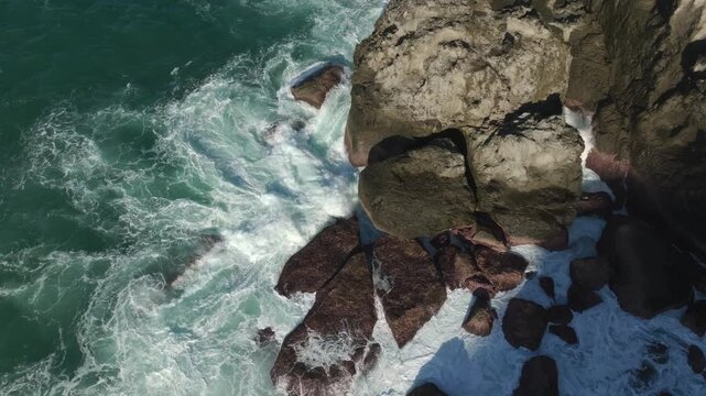Top Down Coastal Reef and Ocean Wave Pattern