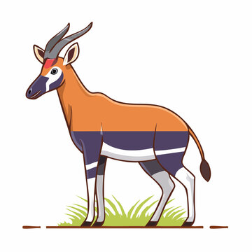 Cartoon illustration of a Bongo antelope