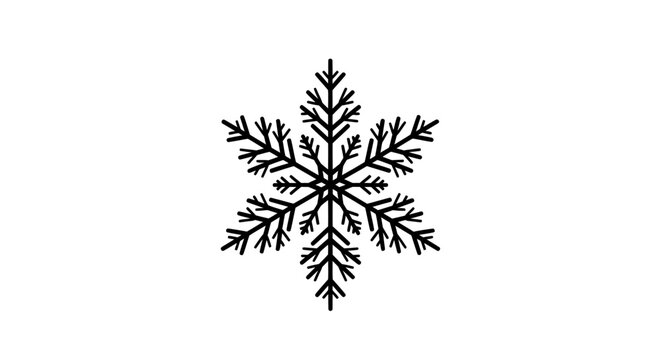 Closeup of a delicate snowflake with intricate crystalline arms in winter light.