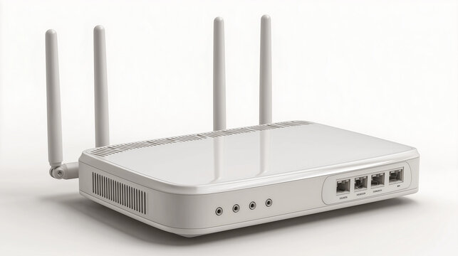 wireless router on white background